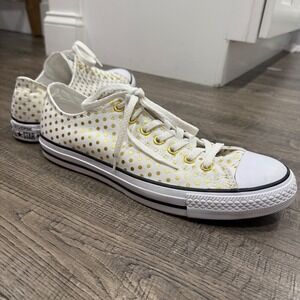 Converse Chuck Taylor All Star Low Top Gold Metallic Polka Dot Sneakers White